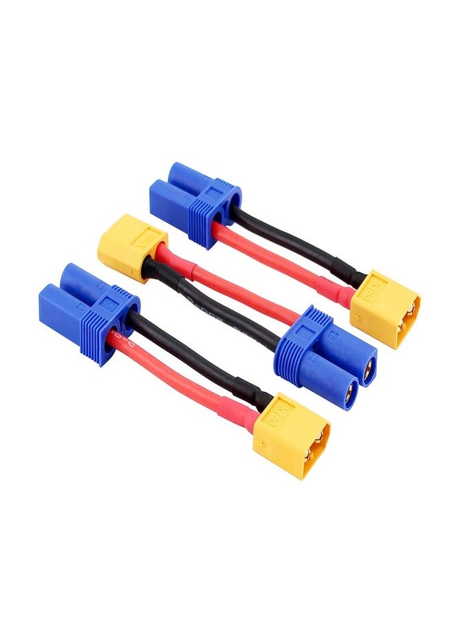 OliRC 3pcs Male XT60 to Female EC5 Losi Connector Adapter for Turnigy 8ight SCT LiPo with 14awg 5cm Cable(C75-3) - Image 1
